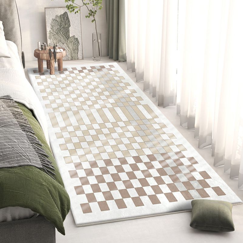 Modern Style lattice Rug Rectangle Stain Resistant Polyester Rug for Home Decor