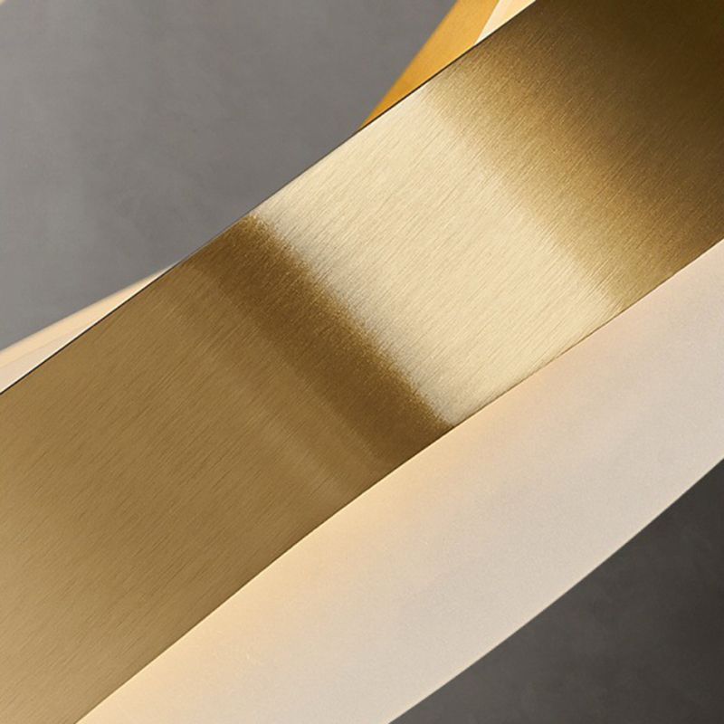 Il lampadario acrilico minimalista a ciondolo a LED Golden Circle per soggiorno per soggiorno