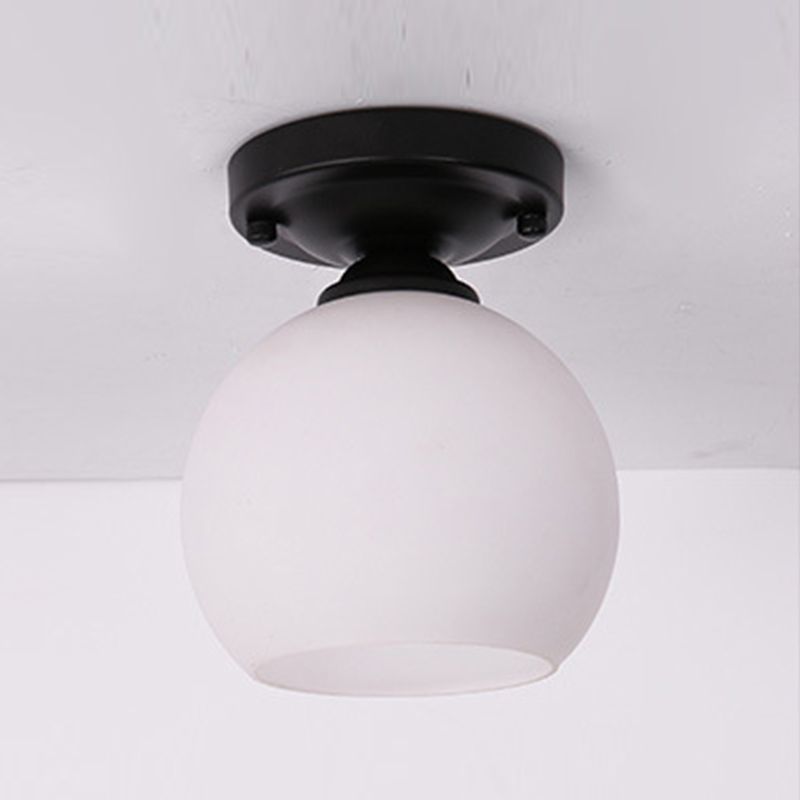 Éclairage de plafond classique de salle à manger de lumière de bâti de plafond en verre à tête unique