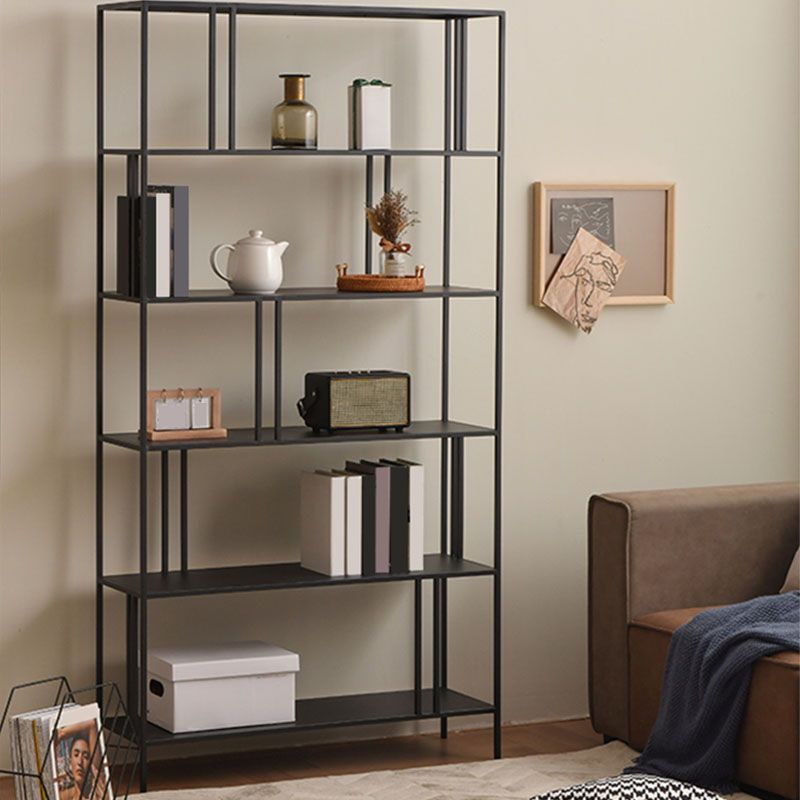 Contemporary Style Bookcase Metal Open Back Bookshelf for Home Office