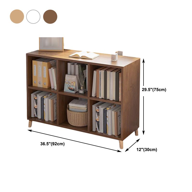 Modern Standard Wooden Bookcase Closed Back Bookshelf for Balcony and Living Room