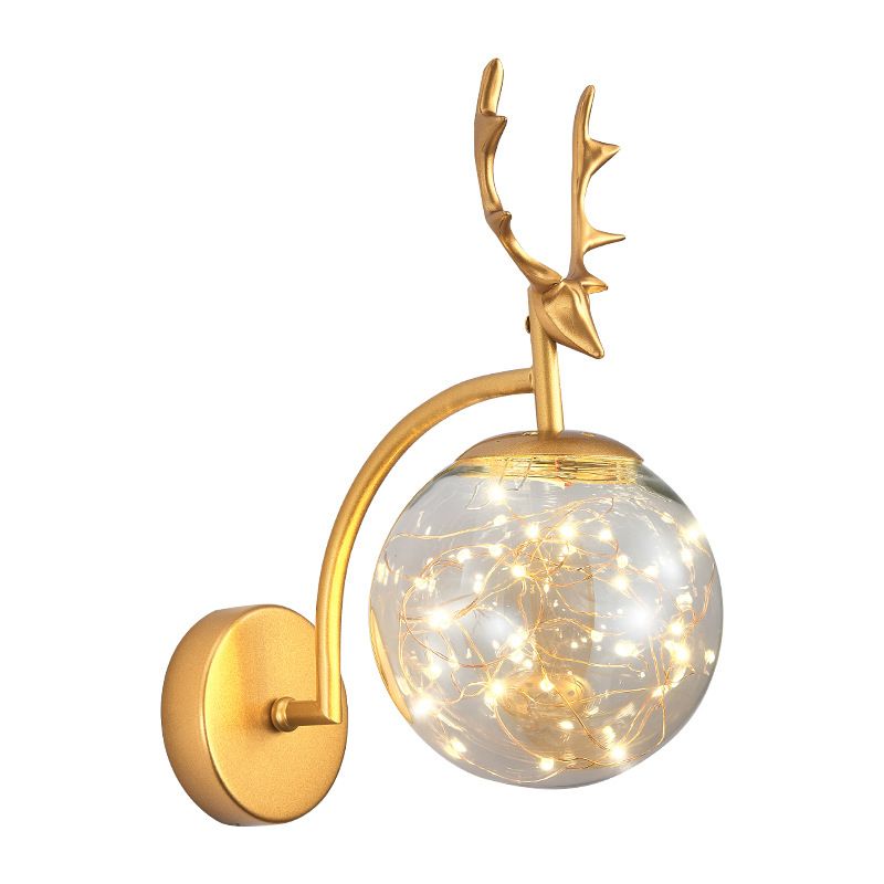 Nodric Style Creative Wall Lamp LED Glass Globe Wall Sconce for Aisle