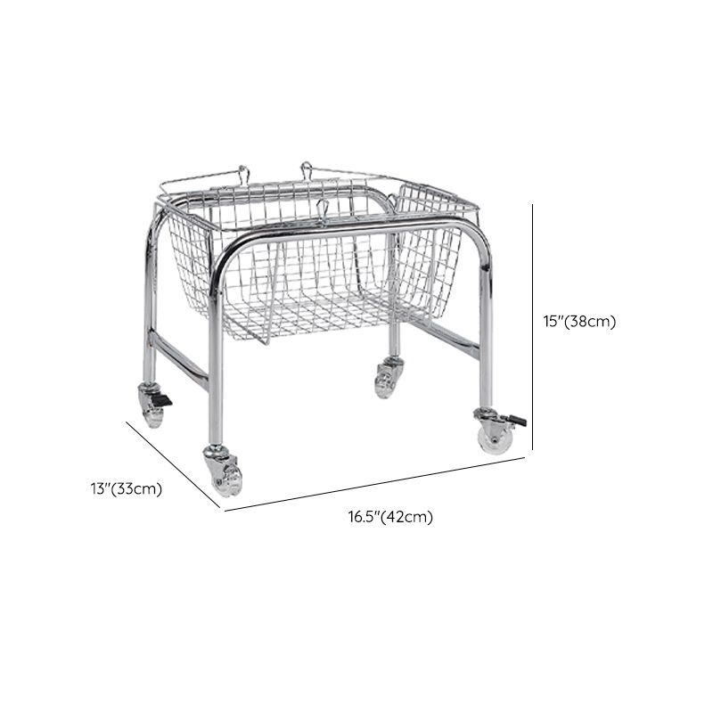 Moveable Side End Table in Metal  with Wheels 4 Legs Base Side Table