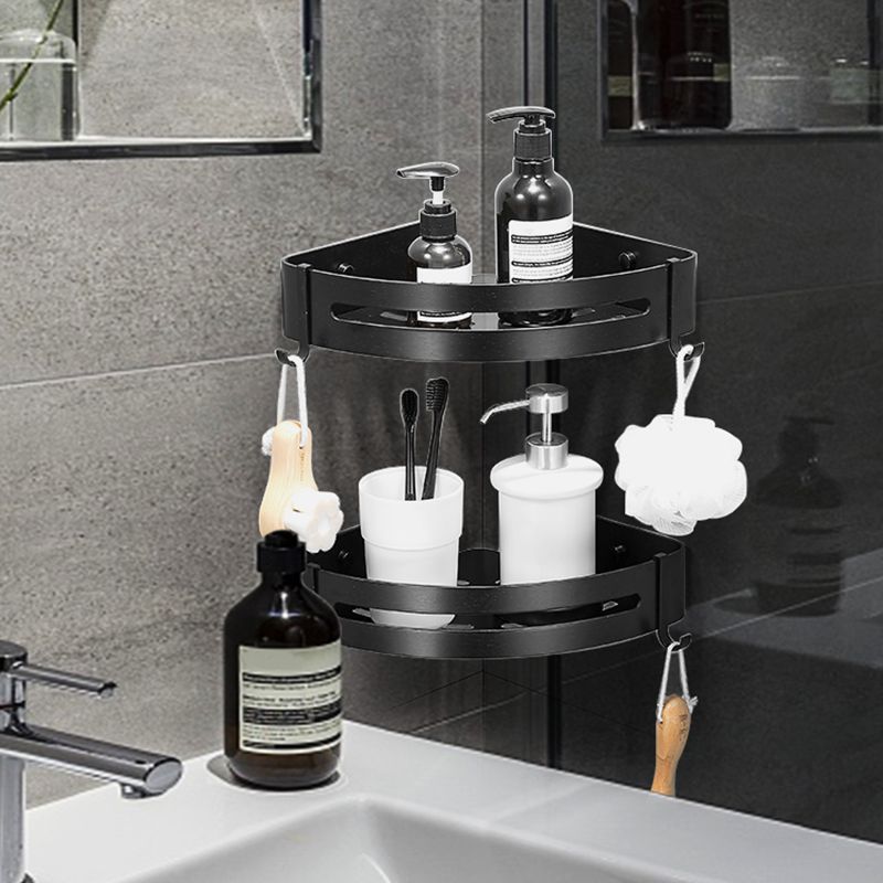Black/Silver Bathroom Set Modern 1/2/3 - Piece Anti-rust Bath Shelf