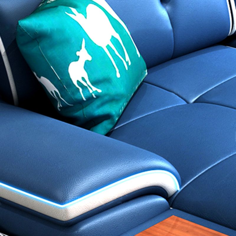 Faux Leather Sofa U-Shaped Modular Stain-Resistant Furniture Sectionals
