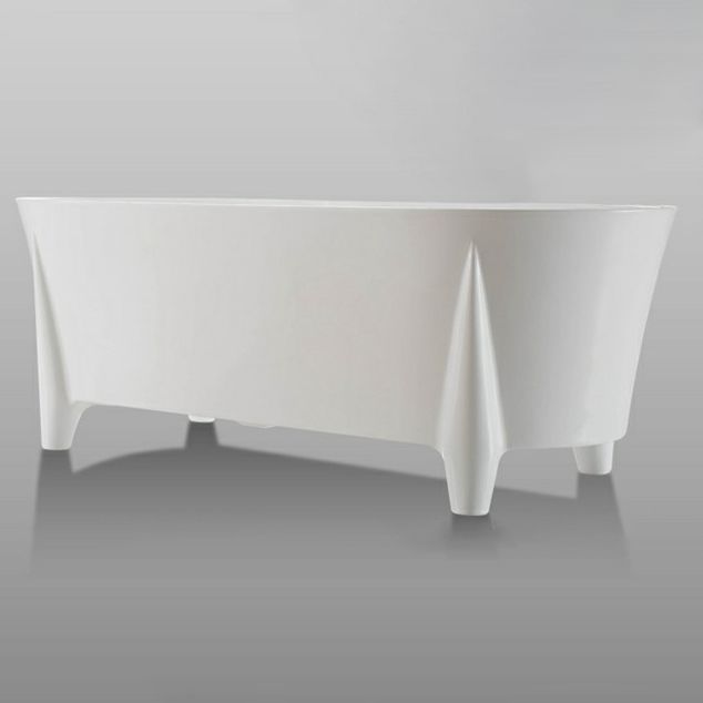 Modern Acrylic Oval Bathtub Freestanding Soaking Bathtub for Bathroom