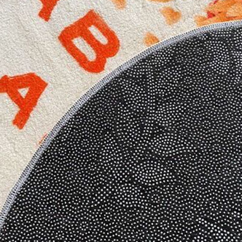 Orange Modern Carpet Polyester Color Block Carpet Stain Resistant Carpet for Living Room