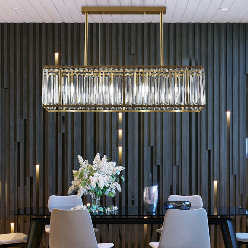 Luci del lampadario dell'isola rettangolare Simplicità K9 Fissature del lampadario cristallino per tavolo da pranzo