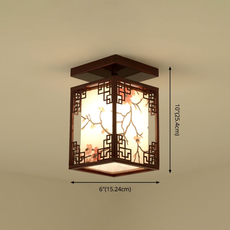 Fabric Close to Ceiling Lighting Rectangle Traditional Ceiling Flush Mount Light