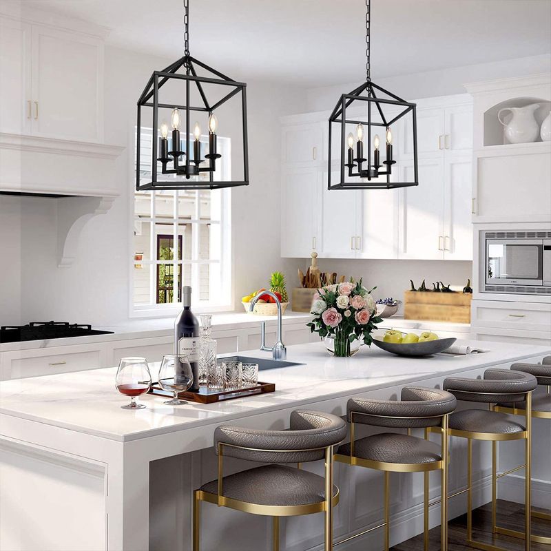 Luz de techo de hierro forjado de hierro forjado de ajuste ajustable de cuadrado industrial para el comedor