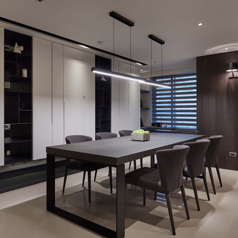 Nordic Modern Island Light LED Long Linear Pendant Lamp pour salle à manger