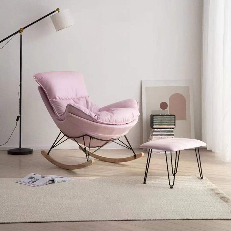 Upholstered Rocking Chair Contemporary Rocker Chair with Ottoman
