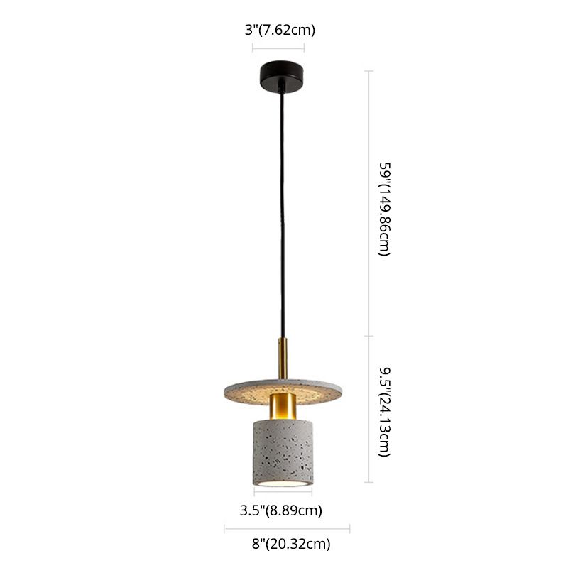 Terrazzo Hat Shaped Pendant Light Nordic Single-Bulb Ceiling Light for Kitchen Bar