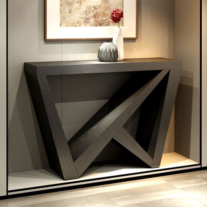 12" W Wood Console Table Mid-Century Modern Rectangle Accent Table for Hall