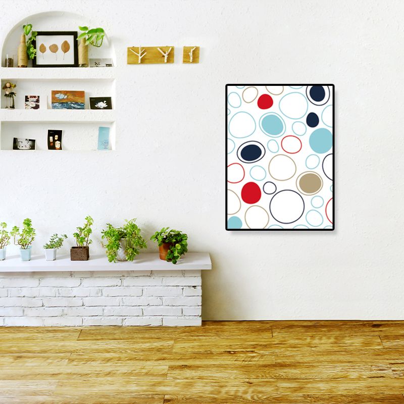 Geometrical Wall Art Nordic Lovely Bubbles Canvas Print in White for Living Room