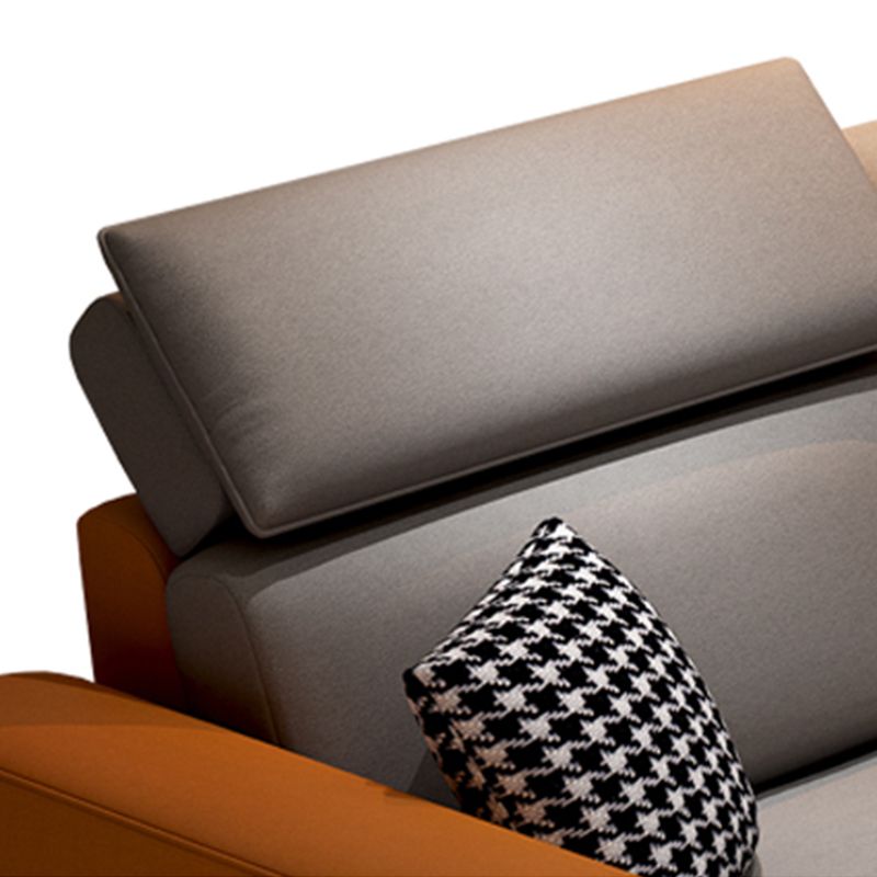 35.4"H Modern Faux Leather Flared Arm Sofa & Chaise for Living Room