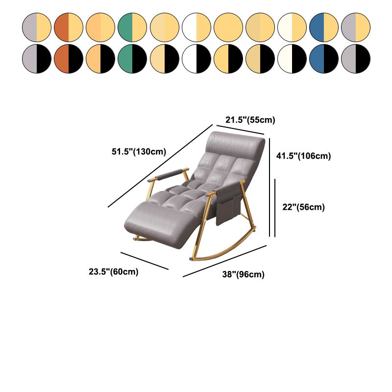 Upholstered and Metal Rocking Chair Contemporary Rocker Chair Removable Cushions