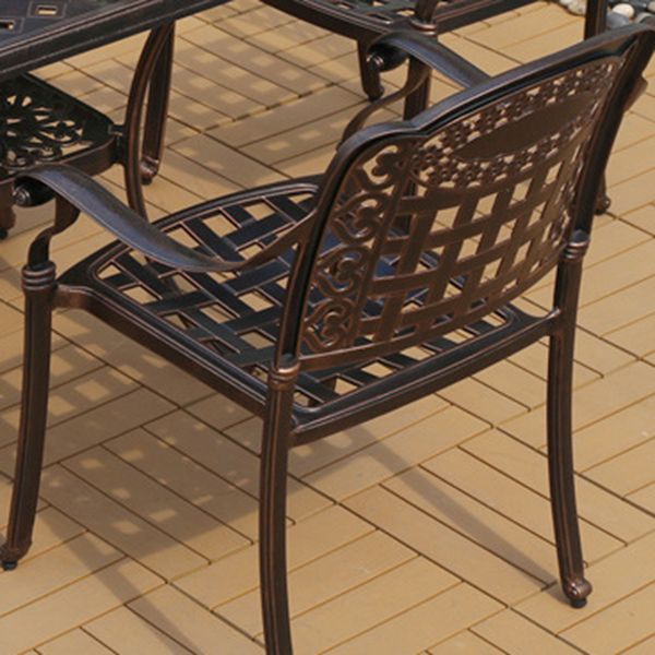 Dark Brown Boho Dining Table Set 1/5 Pcs Metal Outdoor Dining Set