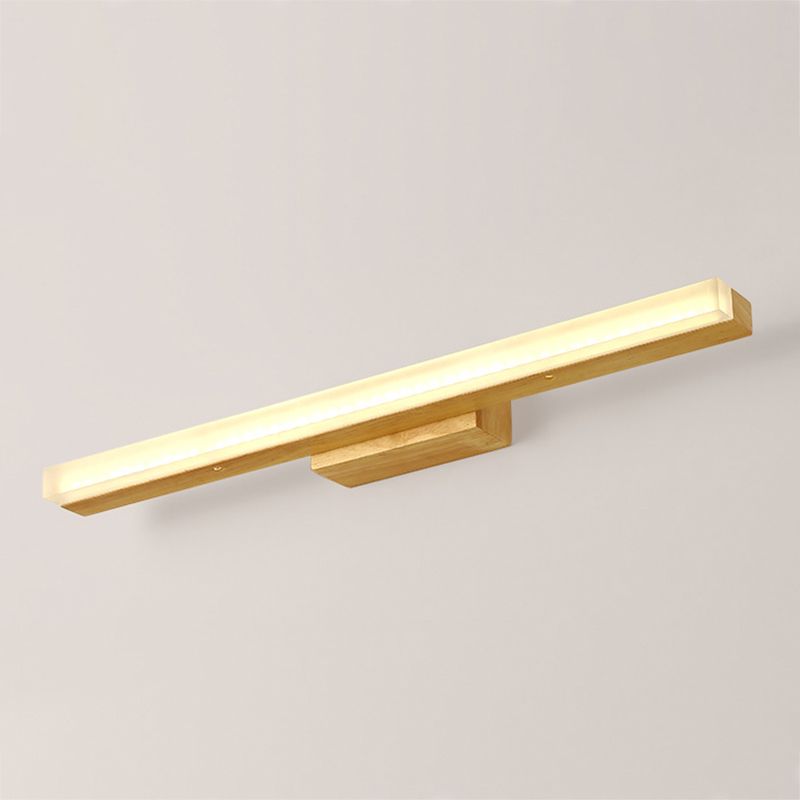 Wood Linear Vanity Wall Sconce Modern Style 1 Light Vanity Lighting Fixtures