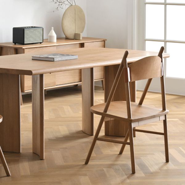 Contemporary Solid Wood Table for Restaurant Rectangle Dining Table with 4 Legs