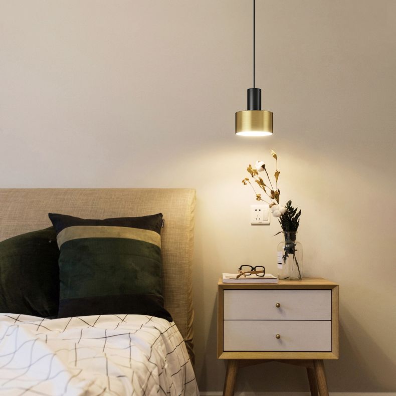 Metalen cilindrische schaduw hanglampen moderne stijl 1 kop hangende montage voor slaapkamer