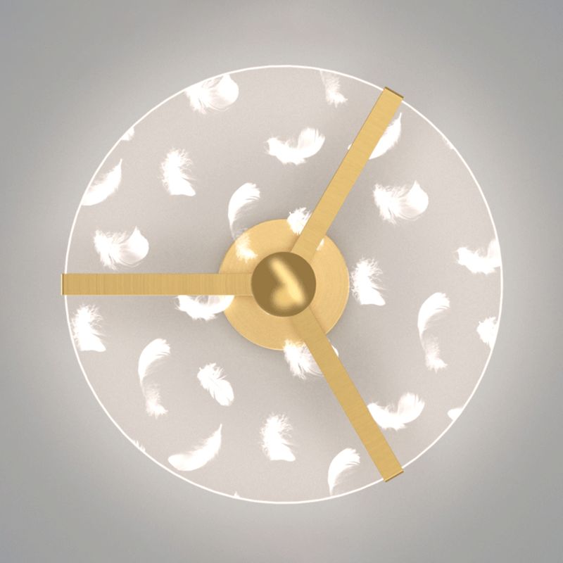 Contemporary Round Flush Light Fixture Metal 1 Light Flush Mount Ceiling Light