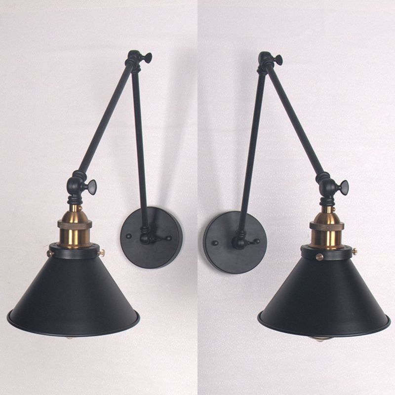 Luci da parete del braccio oscillante in stile industriale retrò per la camera da letto per camera da letto