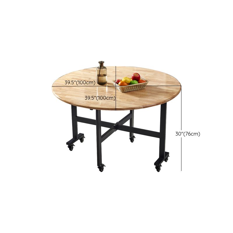 Modern Style Round Solid Wood Dining Table in Natural Color for Dining Room