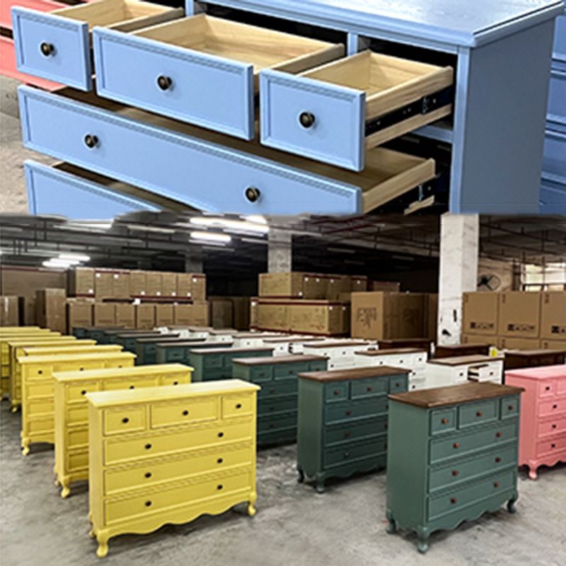 13.65/15.6 Inch W Coastal Dresser Solid Wood Storage Chest Dresser