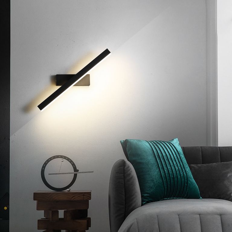 Lámpara de pared de pared LED creativa moderna Lámpara de pared giratoria rectangular de hierro giratorio con sombra acrílica