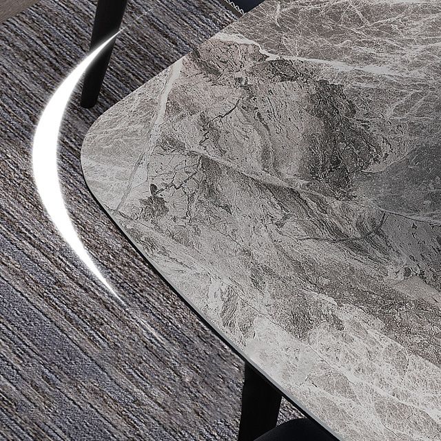 Dining Room Sets Modern with Sintered Stone Table and Upholstered Chairs