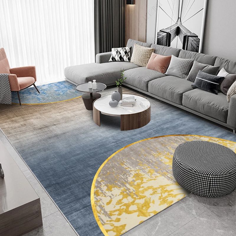 Stylish Modern Carpet Color Block Polyester Area Rug Stain Resistant Rug for Home Decor