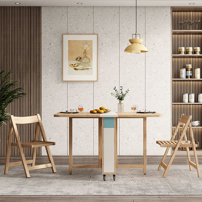 Modern Dining Set 1/3 Pcs Wood Folding Dining Table and Chairs