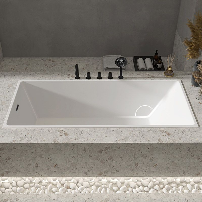 Modern Acrylic Embedded Bathtub Rectangle with Drain Bath Tub and Overflow Hole