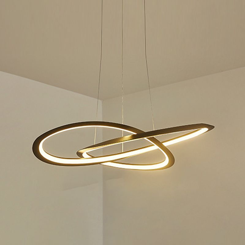 Linear Shape Metal Pendant Light Fixture Modern Style 1 Light Hanging Light Fixture