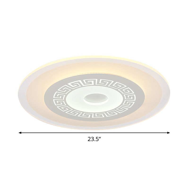 16"/19,5"/23,5" W witte schijf LED-inbouwlamp Chinese stijl ultradunne acryl plafondinbouw in warm/wit licht