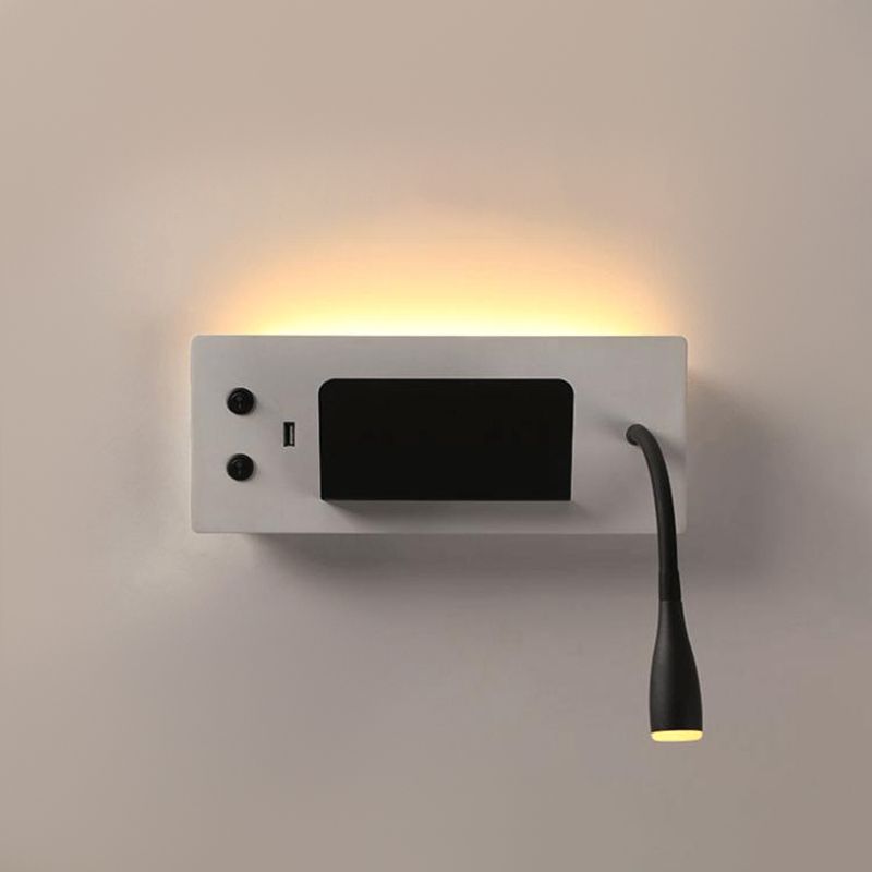 Moderner Stil Geometrischer Wandmontagelampe Metall 2 Lichter Lesen Wandlampe