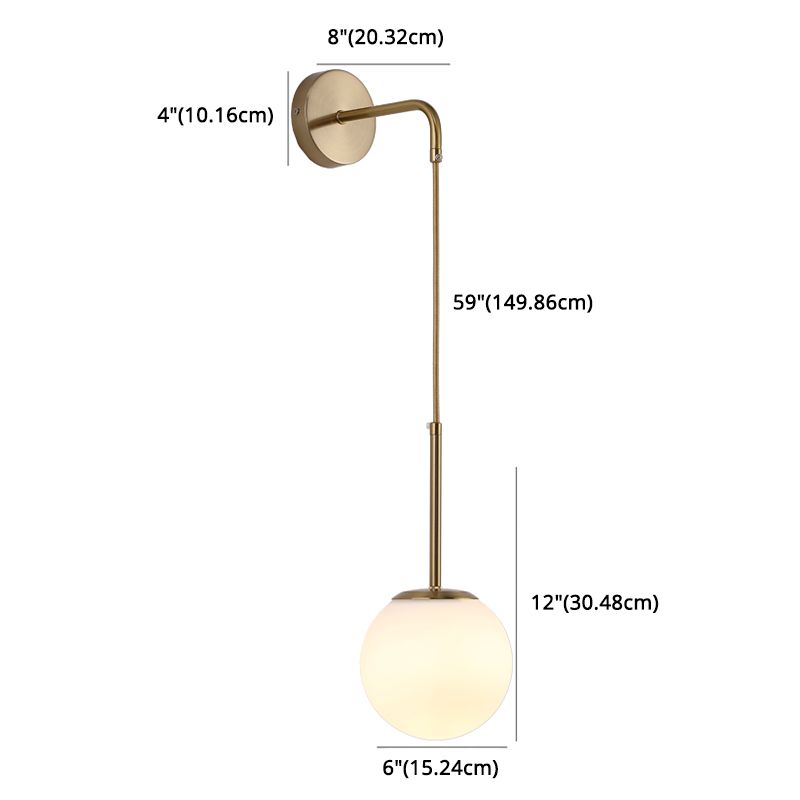 Glas Kugel Wandleuchte minimalistische Leuchtenleuchte für Schlafzimmer