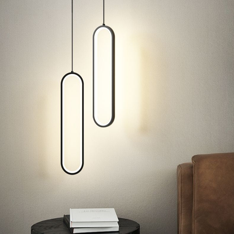 Simplicità moderna Sospensione ovale Sospensione Lampada acrilica Apparecchiatura per il ristorante