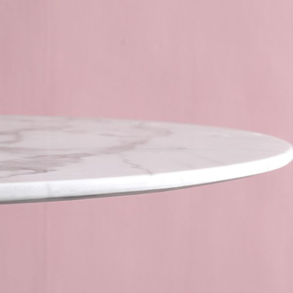 Metal Traditional Luxury Round Dining Table Marble Indoor Table Top with Pedestal Base