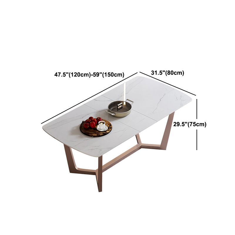 Extendable Sintered Stone Top Dining Set Rectangle 1/4/5/7 Pieces Dining Table with Chairs