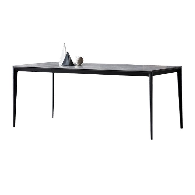 Industrial Style Sintered Stone Dining Table Aviation Aluminum Base Rectangle Table for Home