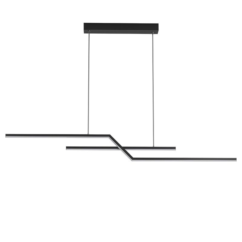 Modern Simplicity LED Island Light Linear 2-Light Hanging Lamp for Dining Room