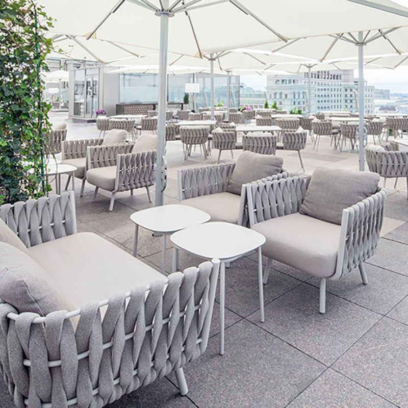 Tropical Metal Outdoor Loveseat Water Resistant Outdoor Patio Sofa