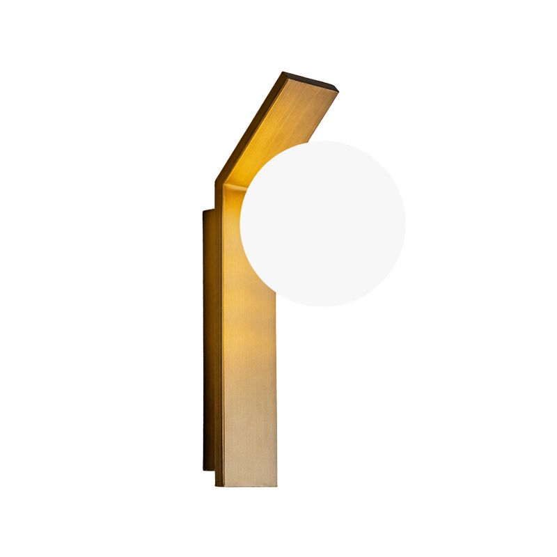 1 Glühbirnen Esszimmer Wandlampe moderne Bronze/Kupferleuchte Leuchte mit Ballmilchglas Schatten
