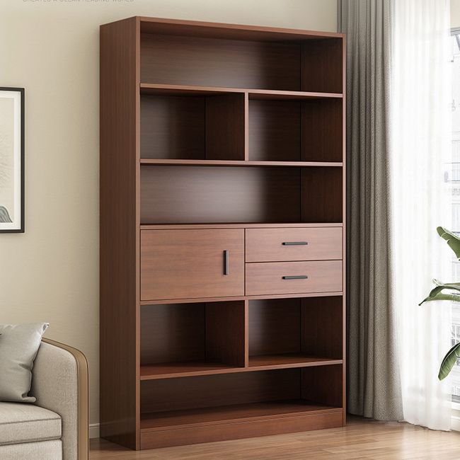 Close Back Bookcase Contemporary Engineer Wood Bookshelf for Home Office