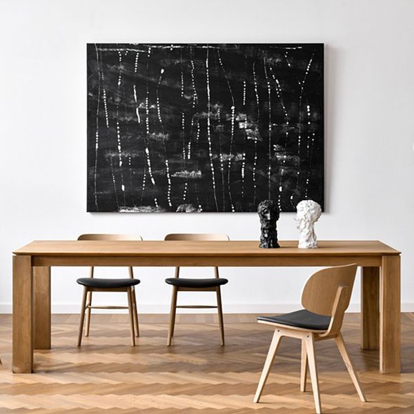 Modern Wood Rectangle Dining Table 4 Legs Table for Dining Room