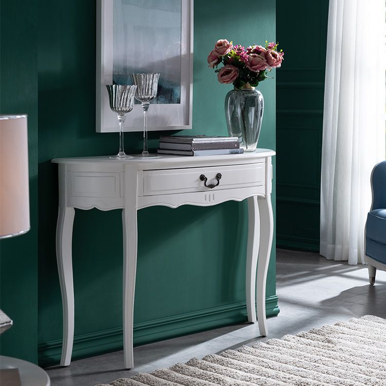 Solid Wood Console Table 13" W Mid-Century Modern Storage Console