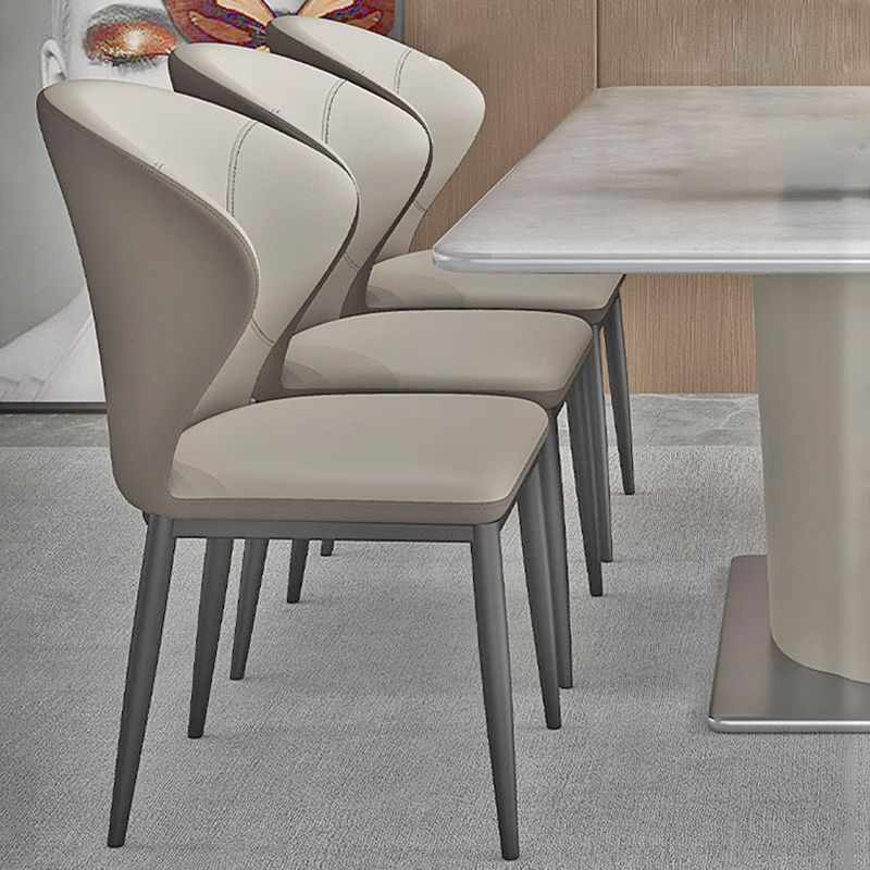 Contemporary Dining Chairs Armless Dining Chairs with Metal Legs for Kitchen