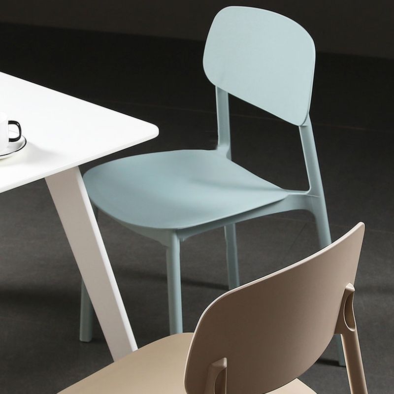 Plastic Armless Dining Chairs Scandinavian Open Back Dining Side Chair